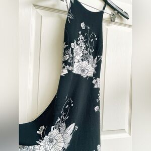 Francesca's  Soprano Black Floral Skater Dress SMALL
